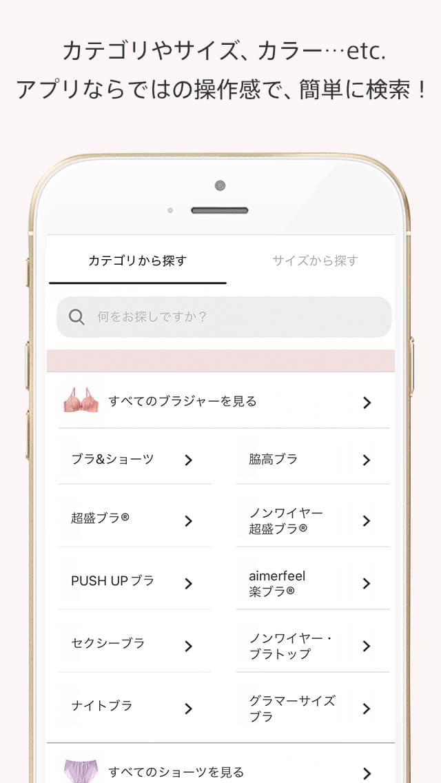 カテゴリ画面の画像