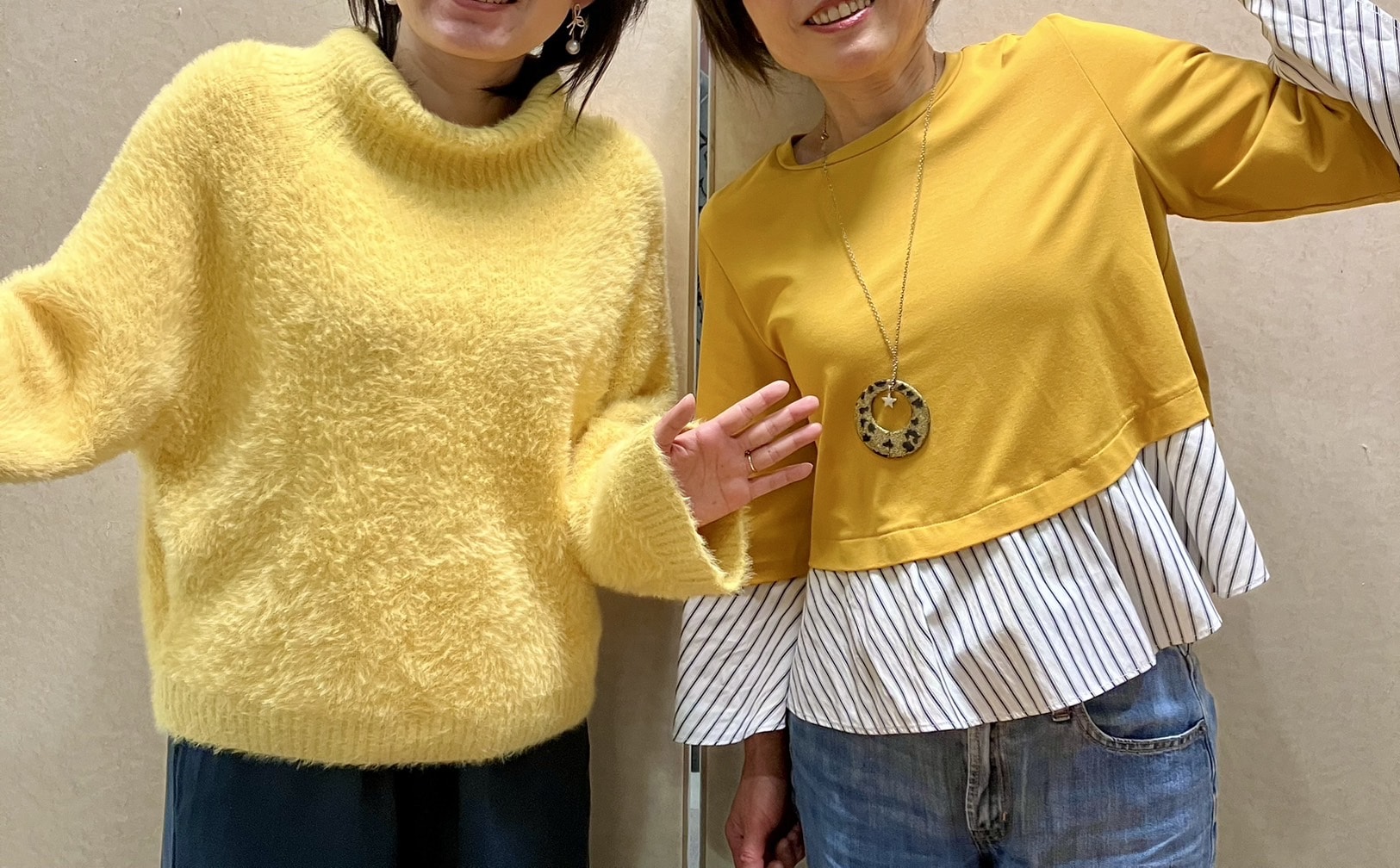 平日ナイター観戦の時は仕事中も黄色コーデ!